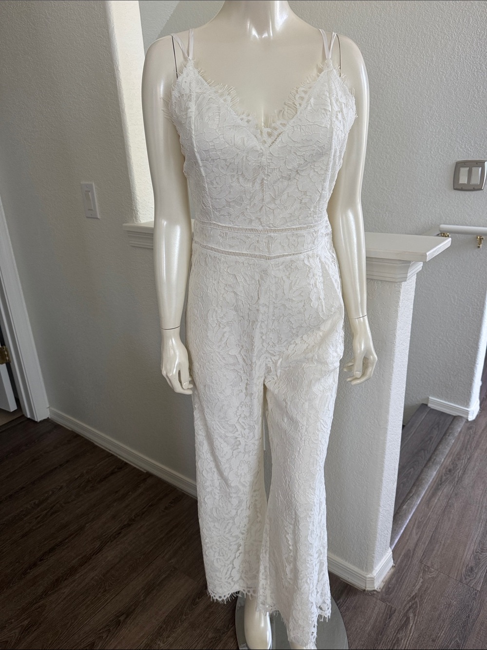 White Lace Wide-Leg Jumpsuit